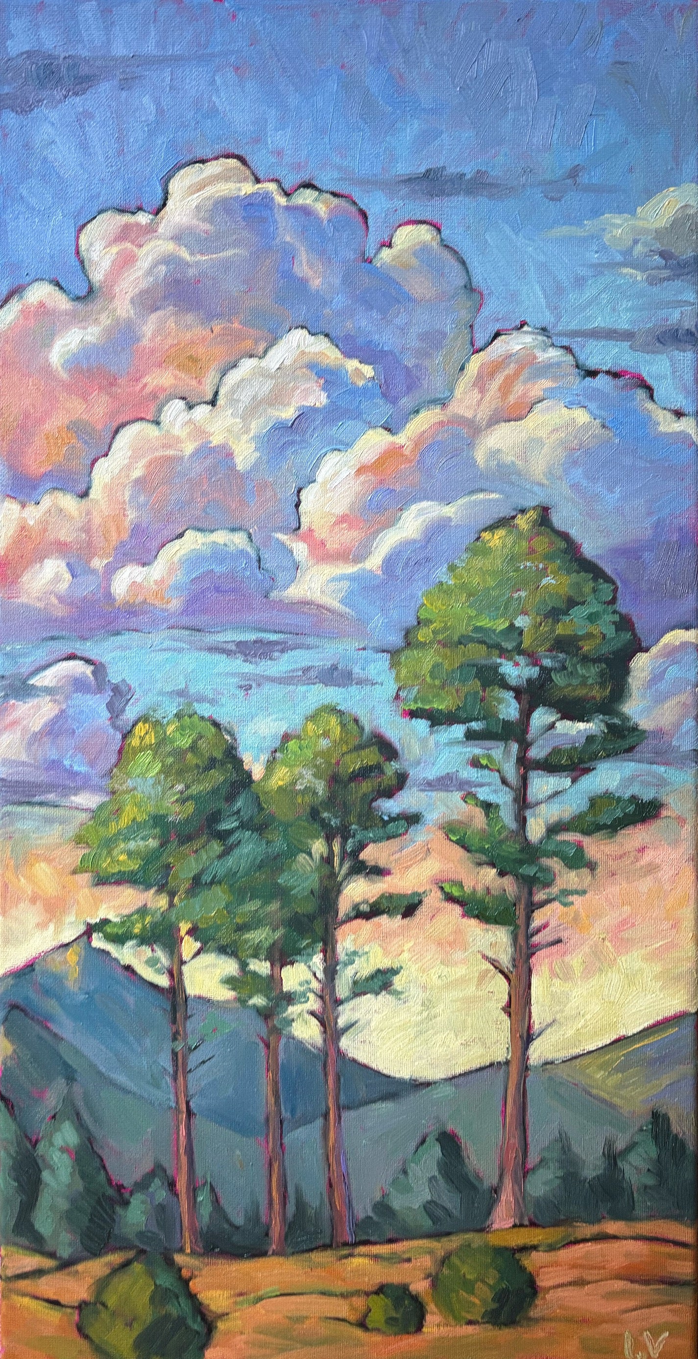 Pine trees, 30x60 cm